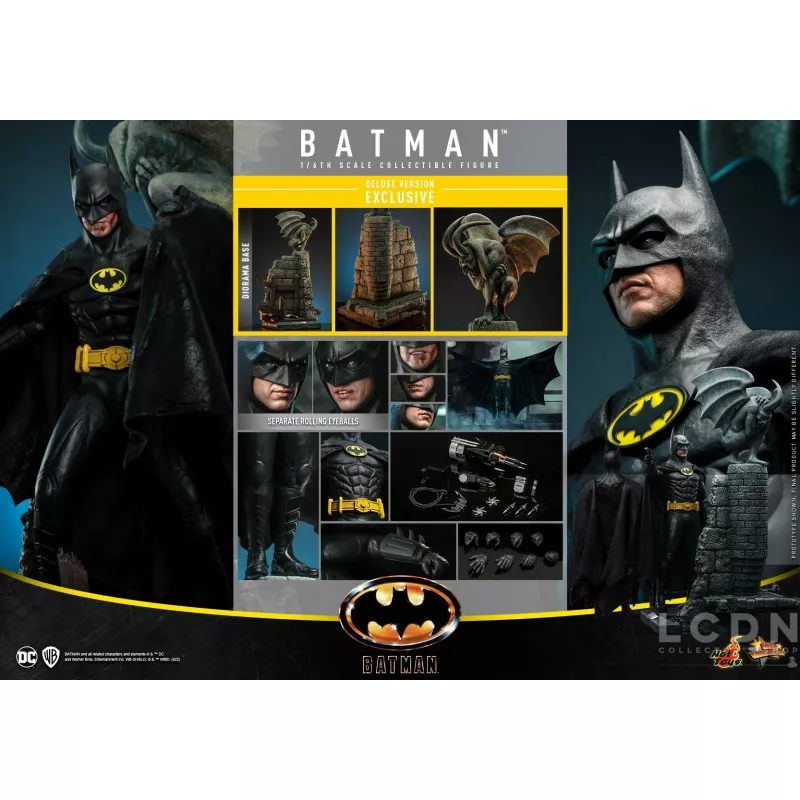 Hot Toys MMS693 Batman (1989) Collectible Action Figure 1/6 Batman (Deluxe Version) 30cm (New)
