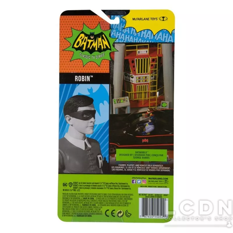 DC Retro Action Figurine Batman 66 Robin (Black &amp; White TV Variant) 15cm