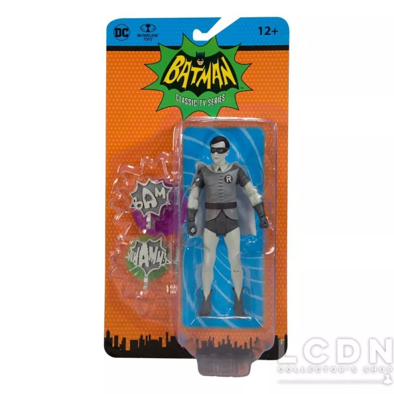 DC Retro Action Figurine Batman 66 Robin (Black &amp; White TV Variant) 15cm