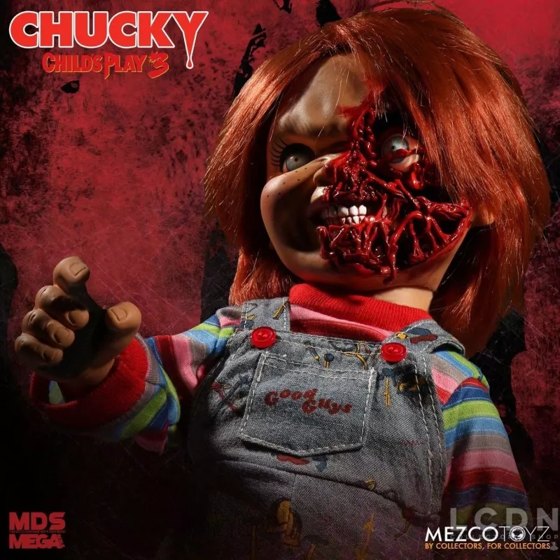 Chucky Jeu d&#039;enfant 3 poupée parlante Designer Series Pizza Face Chucky 38 cm