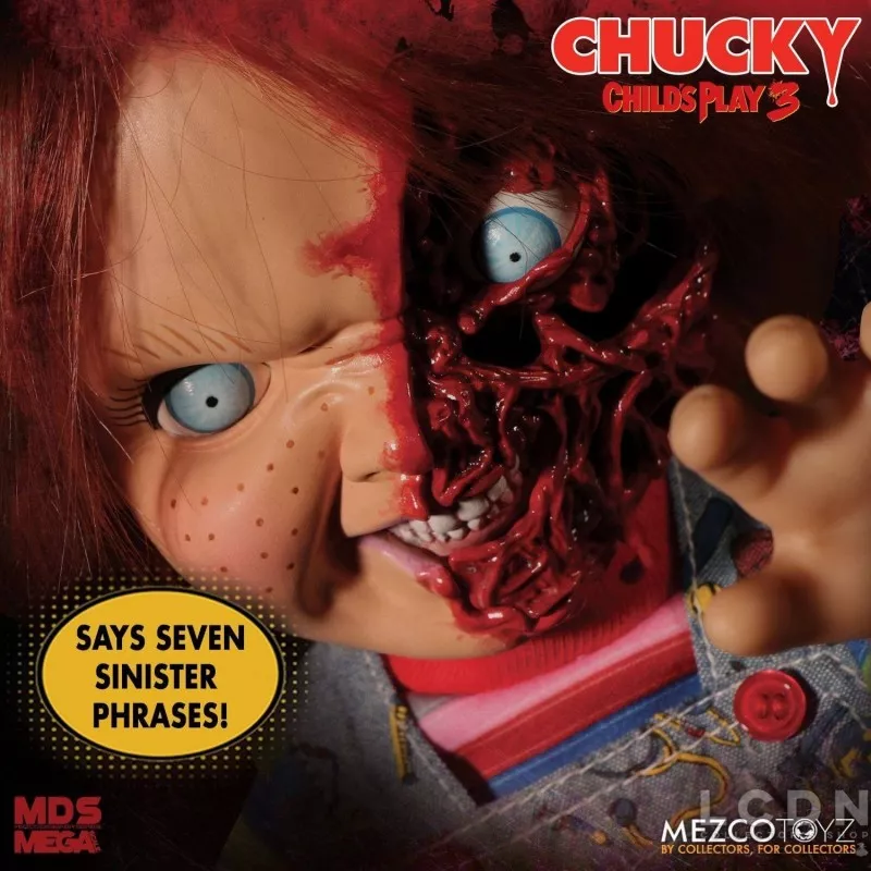 Chucky Jeu d&#039;enfant 3 poupée parlante Designer Series Pizza Face Chucky 38 cm