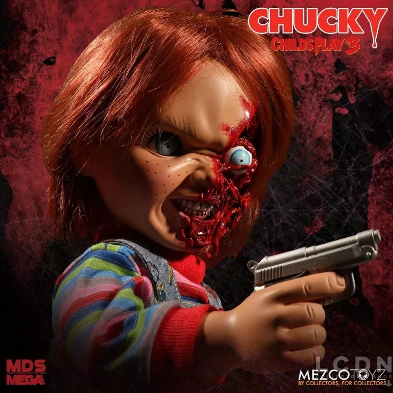 Chucky Jeu d&#039;enfant 3 poupée parlante Designer Series Pizza Face Chucky 38 cm
