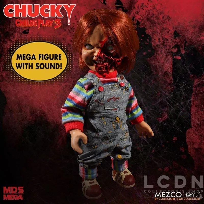 Chucky Jeu d&#039;enfant 3 poupée parlante Designer Series Pizza Face Chucky 38 cm