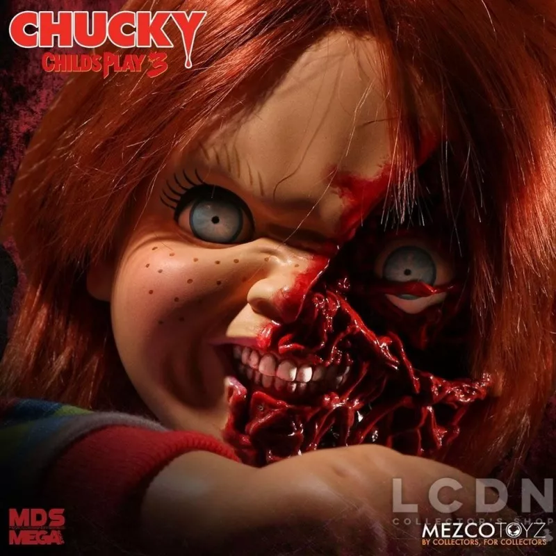 Chucky Jeu d&#039;enfant 3 poupée parlante Designer Series Pizza Face Chucky 38 cm
