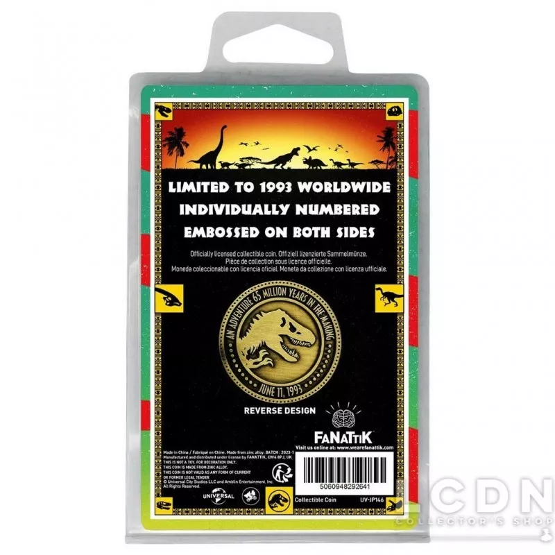 Jurassic Park Collectible Coin 30th Anniversary King of Games Limited Edition 4cm