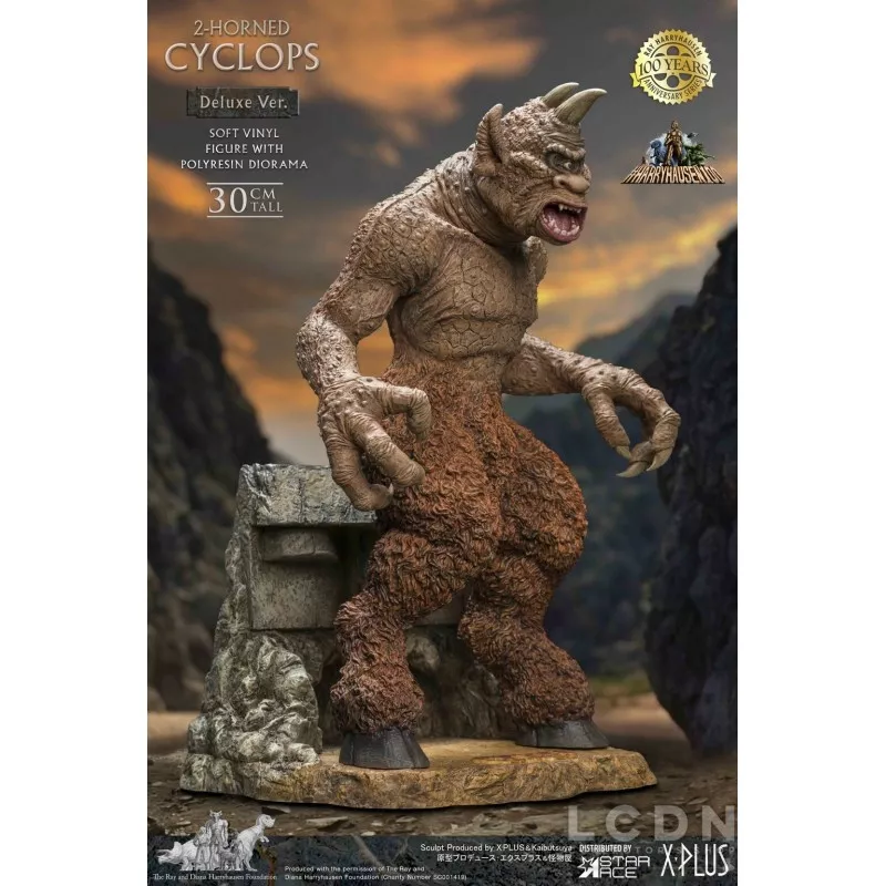 Le Septième Voyage de Sinbad Statue Ray Harryhausens Horned Cyclops Deluxe Version 32cm