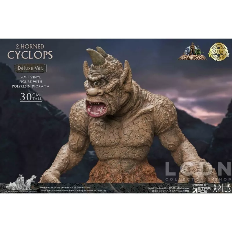 Le Septième Voyage de Sinbad Statue Ray Harryhausens Horned Cyclops Deluxe Version 32cm