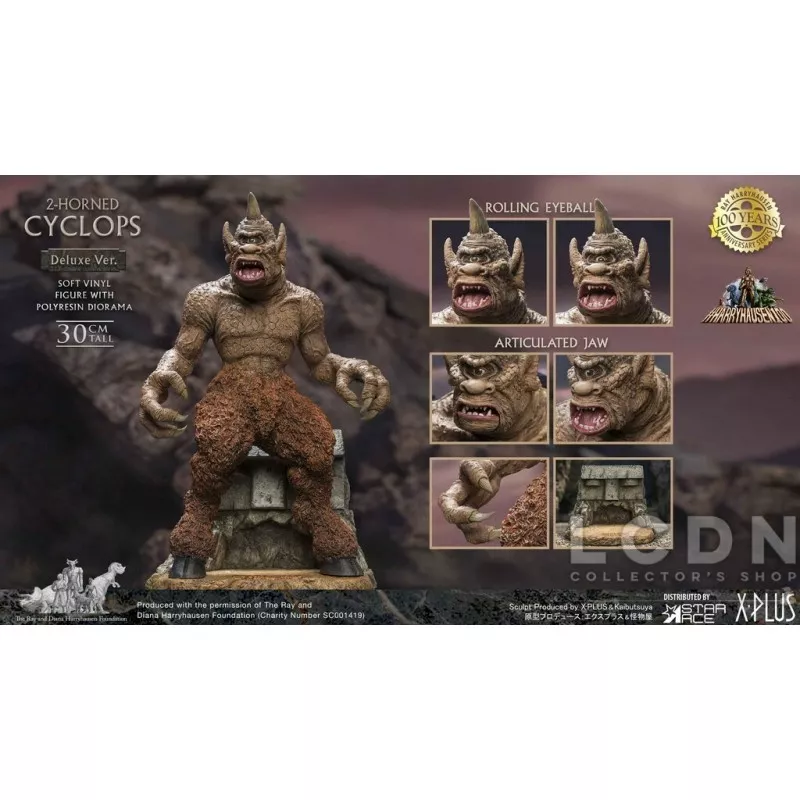 Le Septième Voyage de Sinbad Statue Ray Harryhausens Horned Cyclops Deluxe Version 32cm