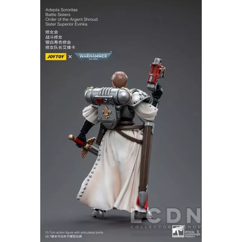 Warhammer 40k Action Figurine 1/18 Adepta Sororitas Battle Sisters Order of the Argent Shroud Sister Superior Evinka 12cm