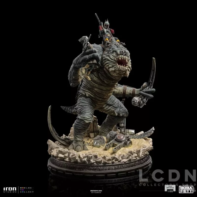 Star Wars: Le Livre de Boba Fett Statue 1/20 Demi Art Scale Boba Fett &amp; Rancor 38cm