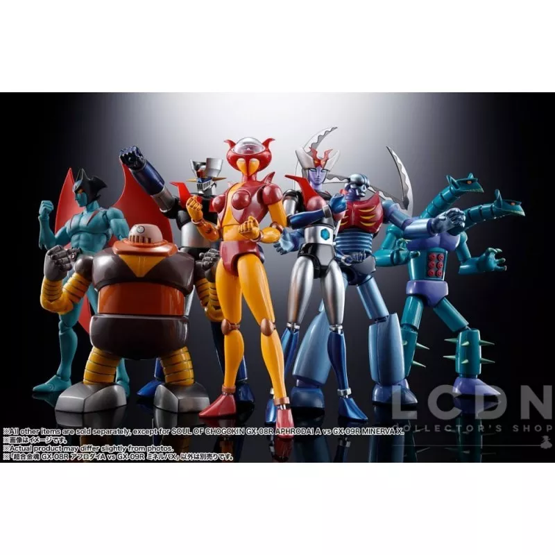 Mazinger Z Action Figurines Diecast Soul of Chogokin GX-08R Aphrodai A vs GX-09R Minerva X 16cm