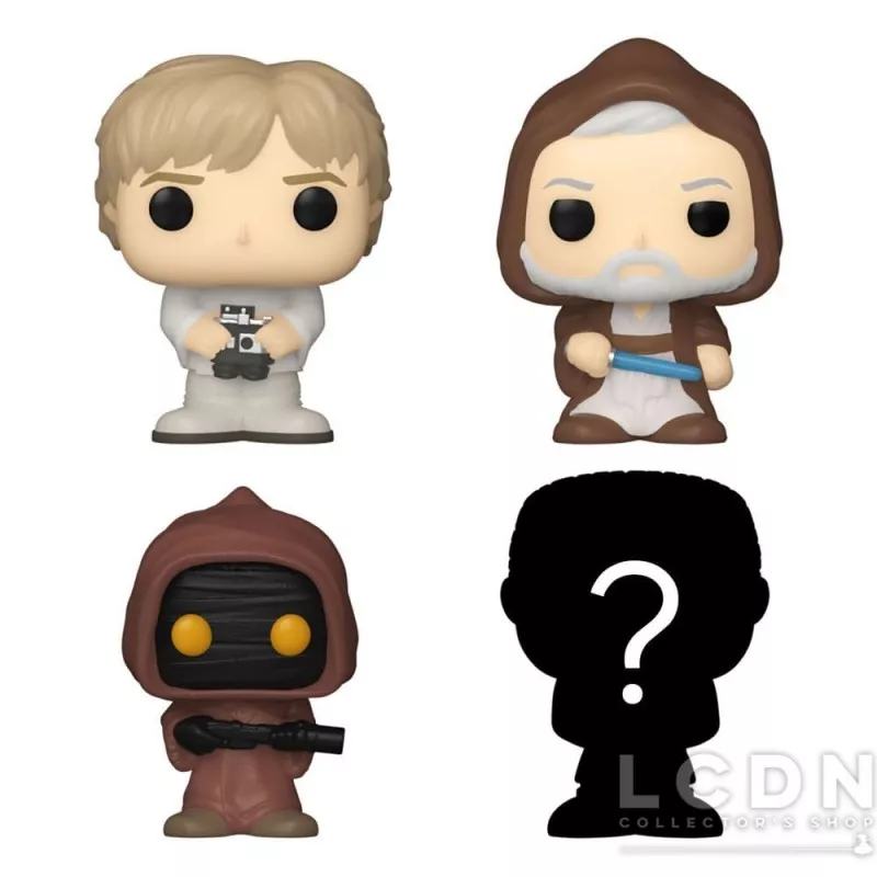 Star Wars Pack de 4 Bitty Pop! Luke Skywalker Obi-Wan Kenobi &amp; Jawa 2cm