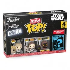 Star Wars Pack de 4 Bitty Pop! Luke Skywalker Obi-Wan Kenobi & Jawa 2cm