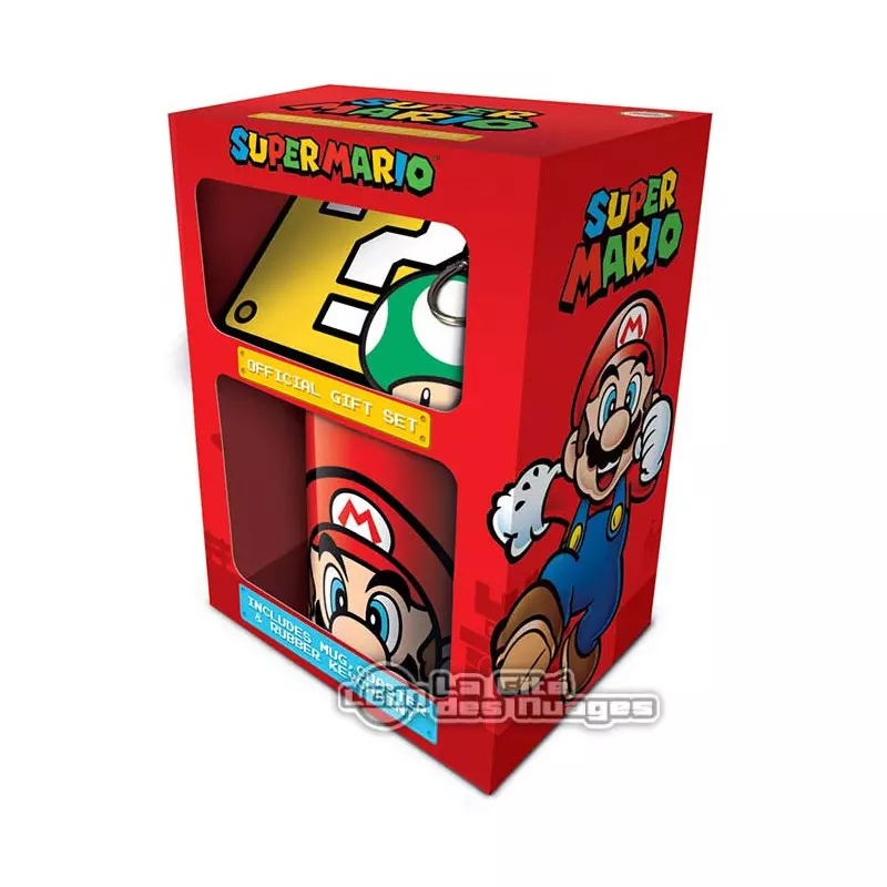 Super Mario coffret cadeau (Mug + sous-verre + porte-clé) Mario