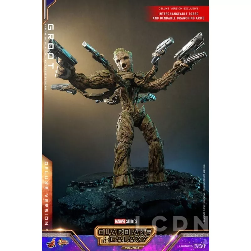 Hot Toys MMS707 Les Gardiens de la Galaxie Vol. 3 Collectible Action Figure 1/6 Groot (Deluxe Version) 32cm