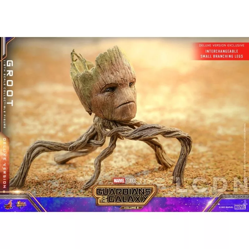 Hot Toys MMS707 Les Gardiens de la Galaxie Vol. 3 Collectible Action Figure 1/6 Groot (Deluxe Version) 32cm