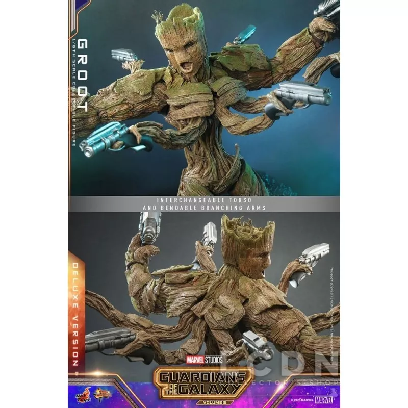 Hot Toys MMS707 Les Gardiens de la Galaxie Vol. 3 Collectible Action Figure 1/6 Groot (Deluxe Version) 32cm