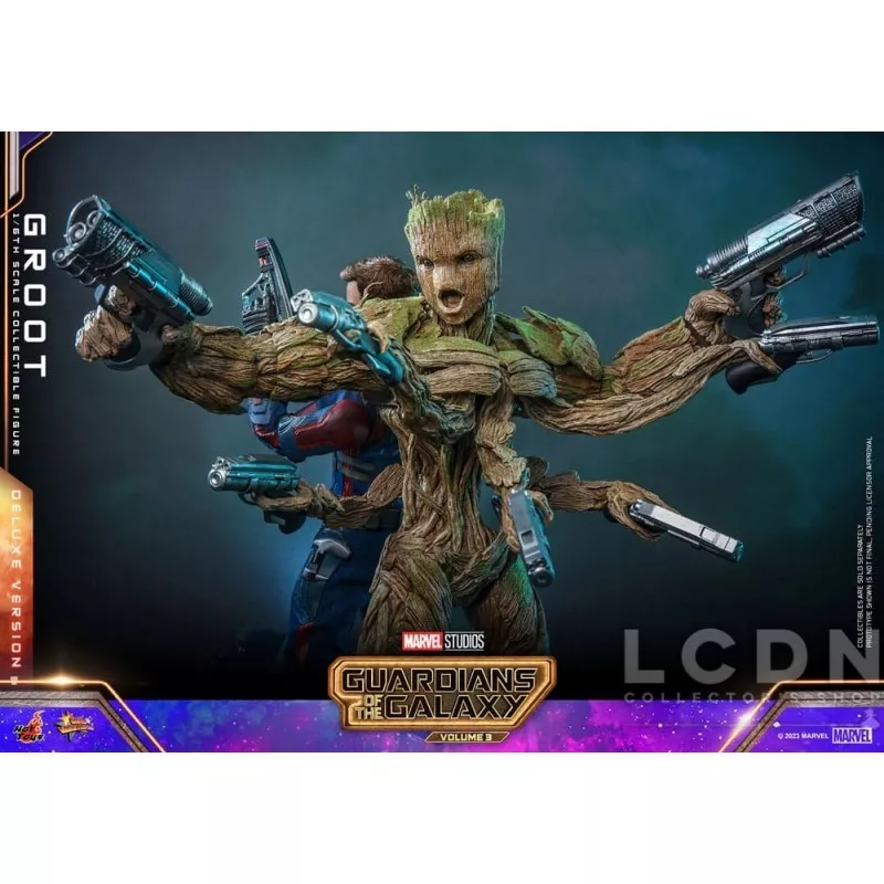Hot Toys MMS707 Les Gardiens de la Galaxie Vol. 3 Collectible Action Figure 1/6 Groot (Deluxe Version) 32cm