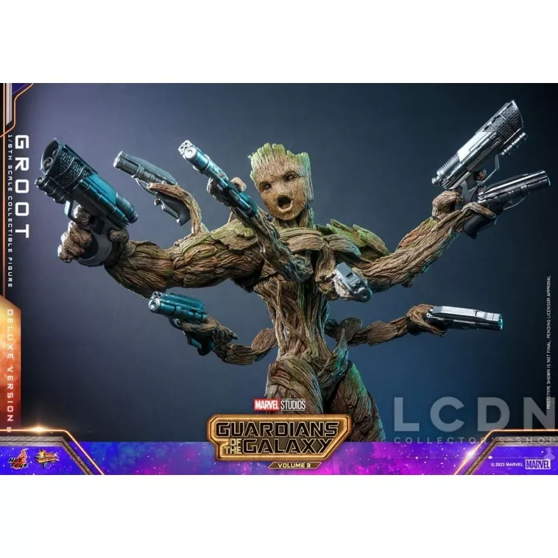 Hot Toys MMS707 Les Gardiens de la Galaxie Vol. 3 Collectible Action Figure 1/6 Groot (Deluxe Version) 32cm