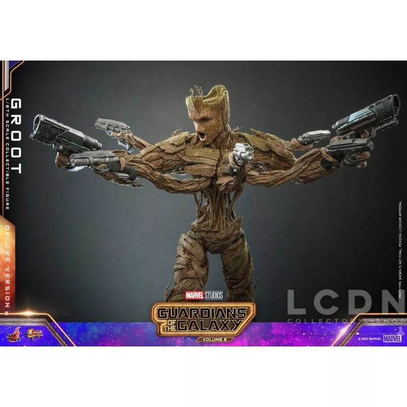Hot Toys MMS707 Les Gardiens de la Galaxie Vol. 3 Collectible Action Figure 1/6 Groot (Deluxe Version) 32cm