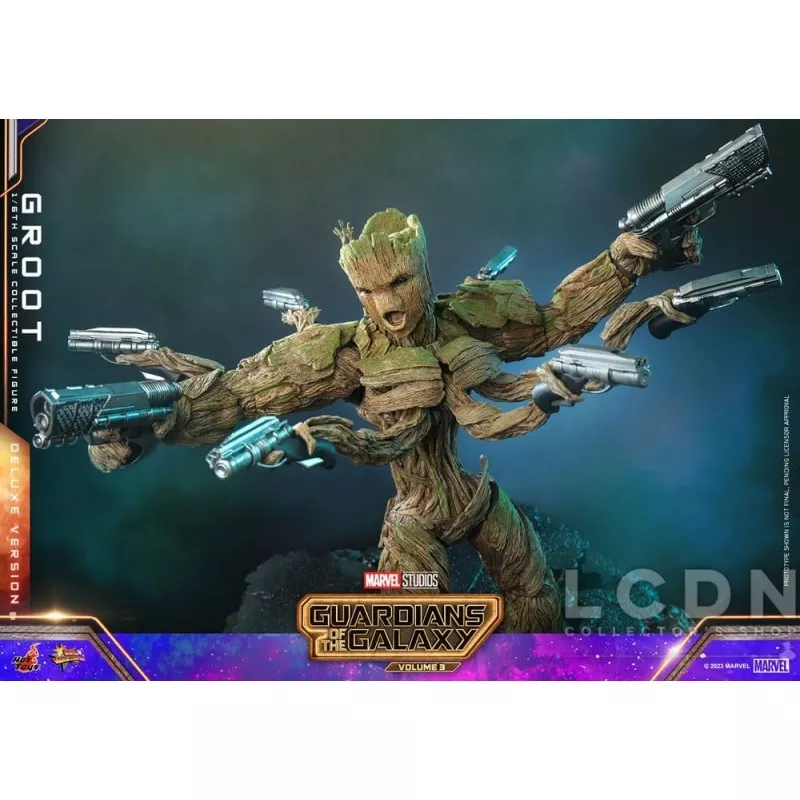 Hot Toys MMS707 Les Gardiens de la Galaxie Vol. 3 Collectible Action Figure 1/6 Groot (Deluxe Version) 32cm