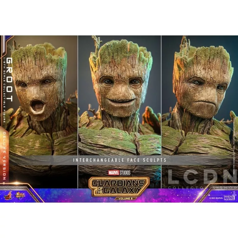 Hot Toys MMS707 Les Gardiens de la Galaxie Vol. 3 Collectible Action Figure 1/6 Groot (Deluxe Version) 32cm