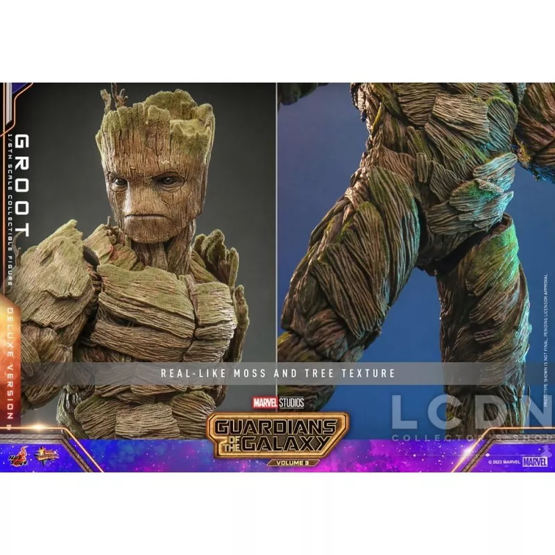 Hot Toys MMS707 Les Gardiens de la Galaxie Vol. 3 Collectible Action Figure 1/6 Groot (Deluxe Version) 32cm