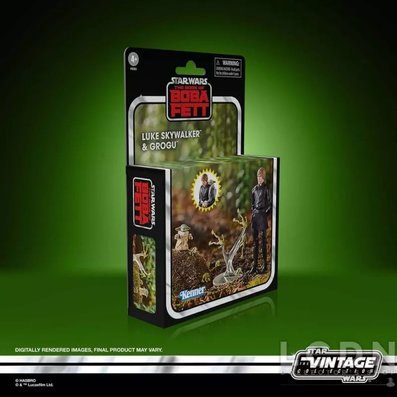 Star Wars: Le Livre de Boba Fett Vintage Collection Action Figurine Luke Skywalker &amp; Grogu 10cm