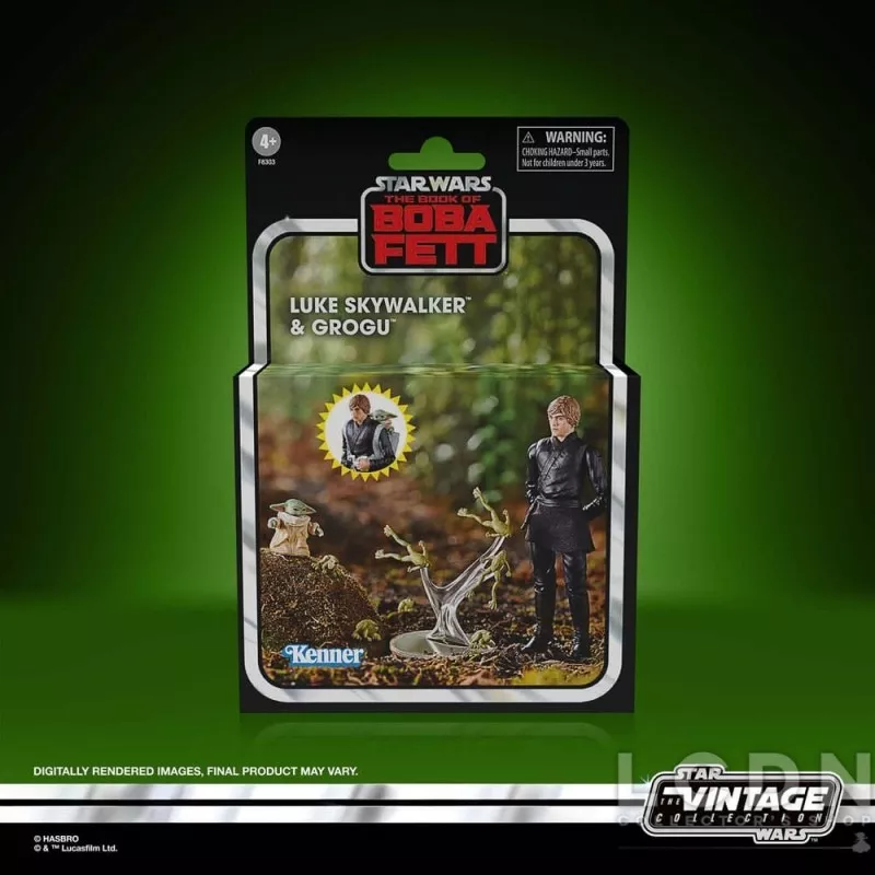 Star Wars: Le Livre de Boba Fett Vintage Collection Action Figurine Luke Skywalker &amp; Grogu 10cm