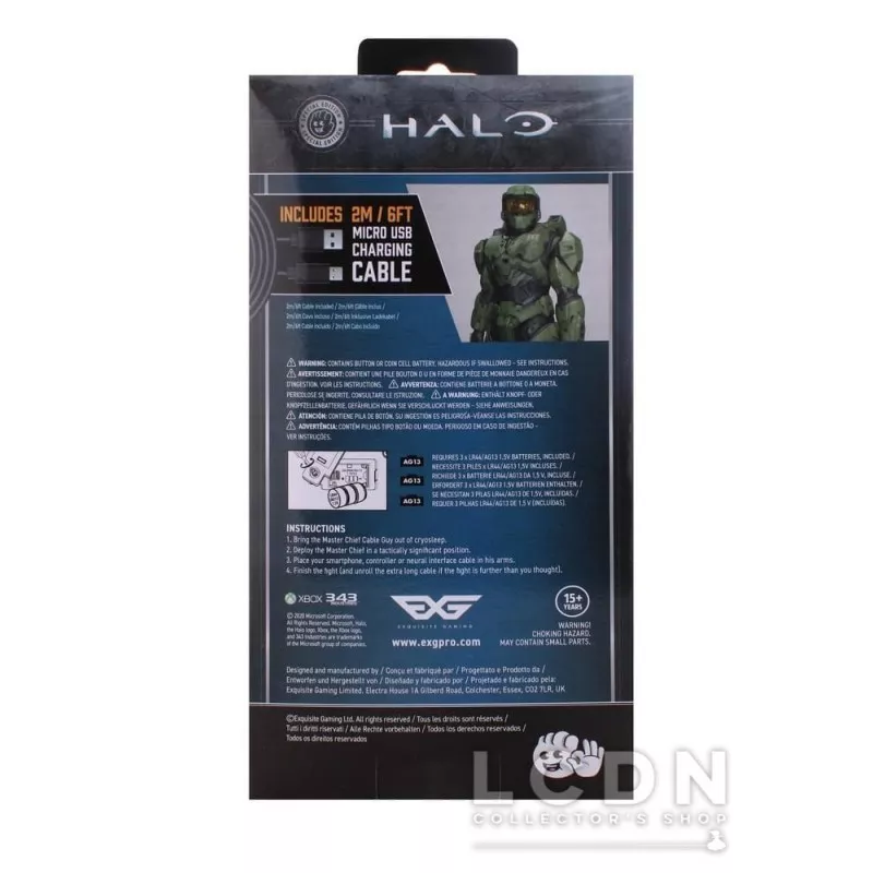 Halo Infinite Cable Guy Master Chief Exclusive Support manette &amp; smartphone Socle Lumière 20cm