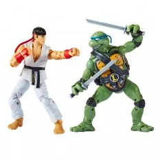 TMNT vs Street Fighter Pack de 2 Action Figurines Leo vs Ryu 15cm