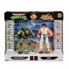 TMNT vs Street Fighter Pack de 2 Action Figurines Leo vs Ryu 15cm