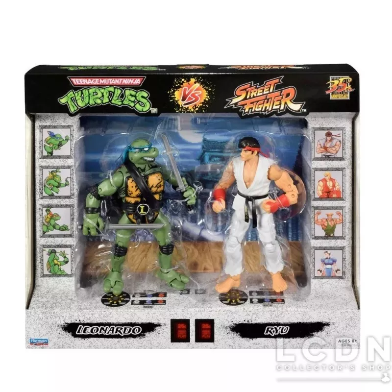 TMNT vs Street Fighter Pack de 2 Action Figurines Leo vs Ryu 15cm