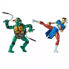 TMNT vs Street Fighter Pack of 2 Action Figures Mike vs Chun Li 15cm