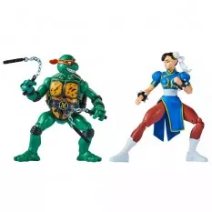 TMNT vs Street Fighter Pack of 2 Action Figures Mike vs Chun Li 15cm