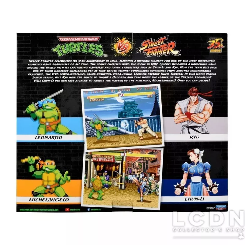 TMNT vs Street Fighter Pack of 2 Action Figures Mike vs Chun Li 15cm