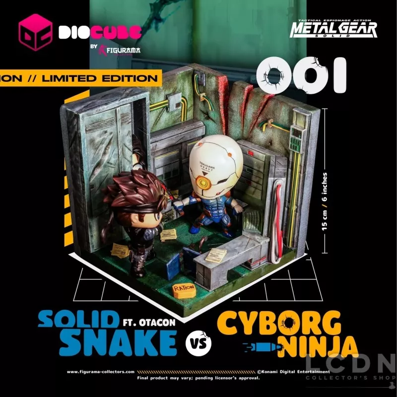 Metal Gear Solid Figure Solid Snake Vs Cyborg Ninja Ft. Otacon Diocube 15cm