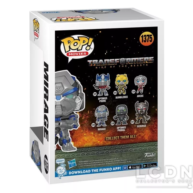 Transformers Rise of the Beasts POP! Movies Mirage Vinyl Figure N°1375