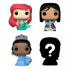 Disney Princess Pack of 4 Bitty Pop! Ariel Mulan Tiana 2cm