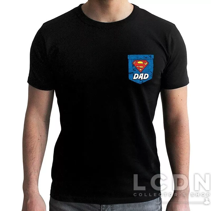 DC Comics Superman T-Shirt Black Men DAD Family&amp;Friends