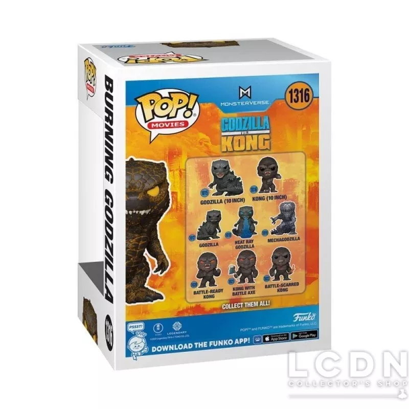 Godzilla Kong POP! Movies Burning Godzilla Glow in the Dark