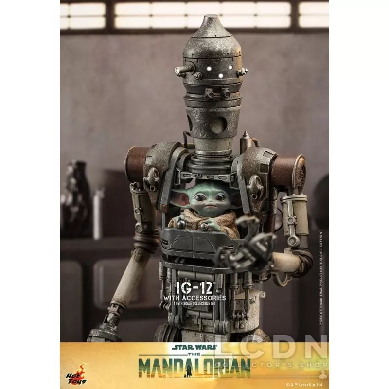 Hot Toys TMS105 Star Wars: The Mandalorian Collectible Action Figurine 1/6 IG-12 avec Accessoires 36cm