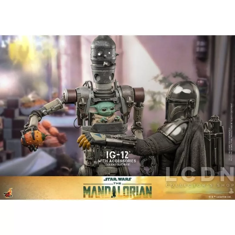 Hot Toys TMS105 Star Wars: The Mandalorian Collectible Action Figurine 1/6 IG-12 avec Accessoires 36cm