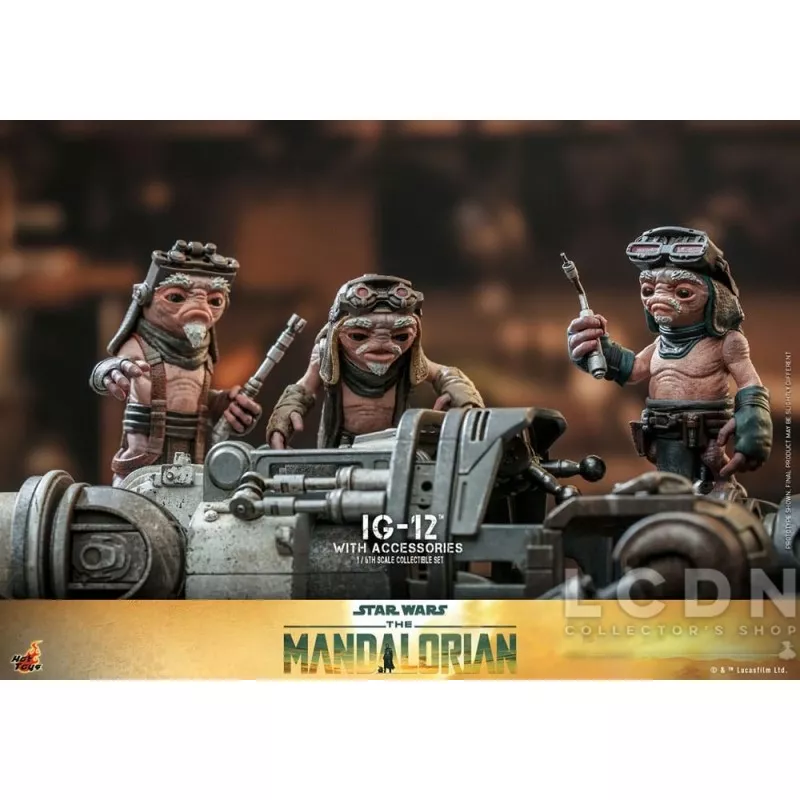 Hot Toys TMS105 Star Wars: The Mandalorian Collectible Action Figurine 1/6 IG-12 avec Accessoires 36cm