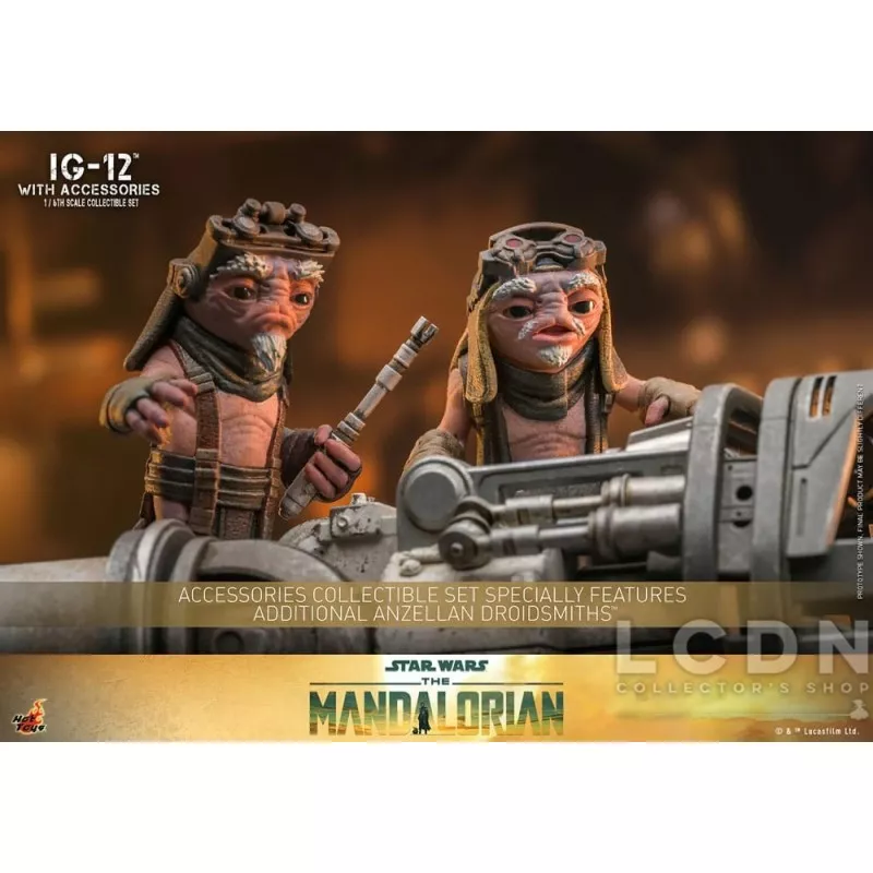 Hot Toys TMS105 Star Wars: The Mandalorian Collectible Action Figurine 1/6 IG-12 avec Accessoires 36cm