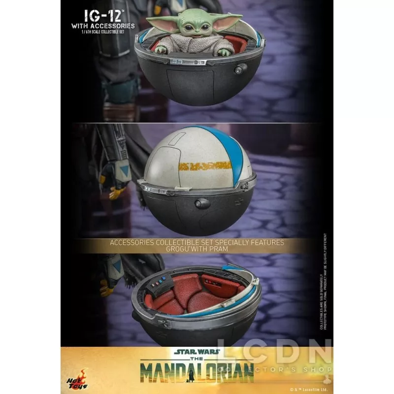 Hot Toys TMS105 Star Wars: The Mandalorian Collectible Action Figurine 1/6 IG-12 avec Accessoires 36cm
