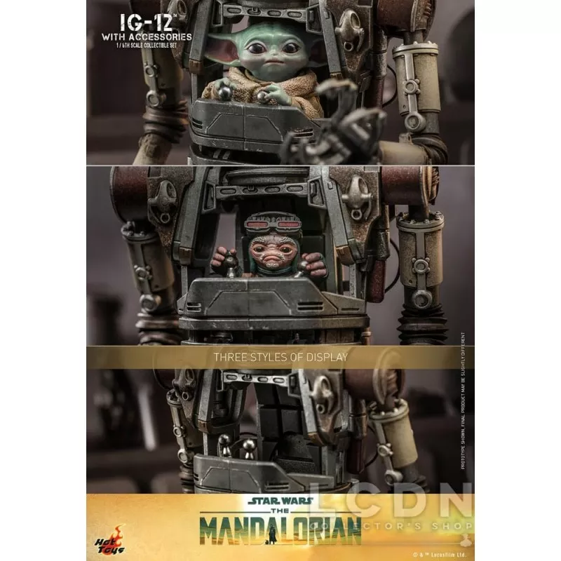 Hot Toys TMS105 Star Wars: The Mandalorian Collectible Action Figurine 1/6 IG-12 avec Accessoires 36cm