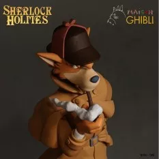 Sherlock Holmes Statue Miyazaki Ghibli Semic Animation Collection 26cm