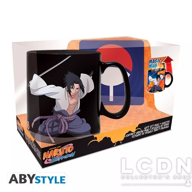 Naruto Shippuden Gift set Mug Heat Change + Coaster Uchiwa 460ml
