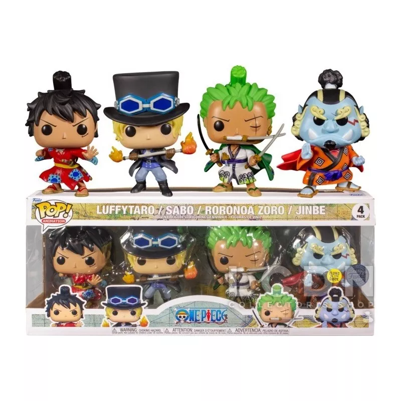 Funko POP! One Piece Luffytaro, Sabo, Roronoa Zoro, and Jinbe Vinyl Figure  Set 4-Pack GameStop Exclusive